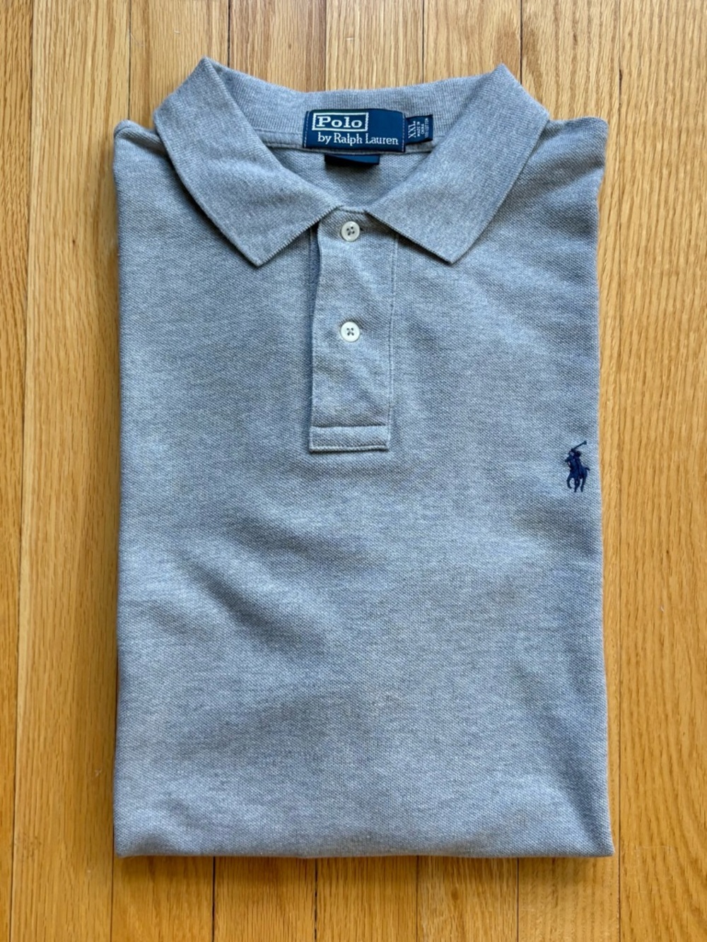 Polo Ralph Lauren Mens Short Sleeve Polo Shirt Custom Fit 2XL Gray Solid